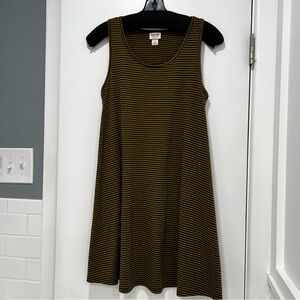 Mossimo Supply Company Striped Sleeveless Dress - Black and Gold, size medium